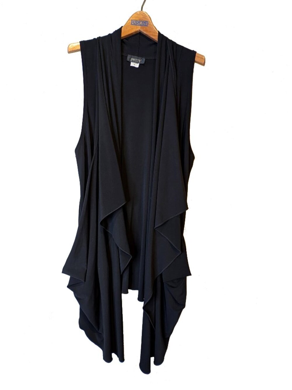 Pretty Woman flowing black vest with large pockets Size Medium